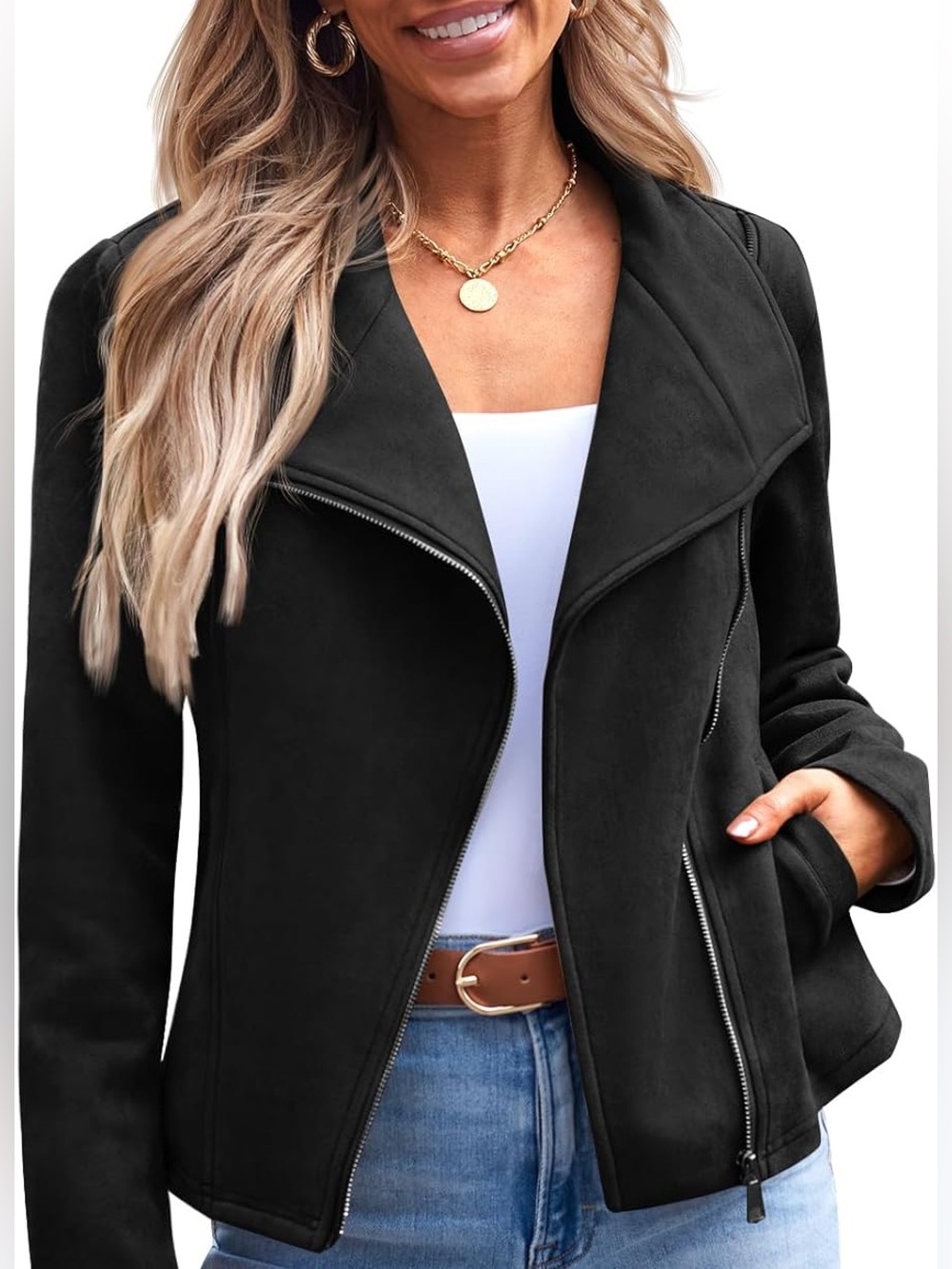 Faux Suede Jacket